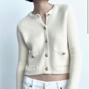 Zara Knit Cardigan with Golden Buttons